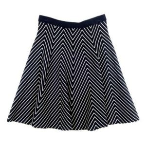 Carmen Marc Valvo Chevron Navy Skirt